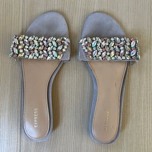 Express Jeweled Slide Sandals 7